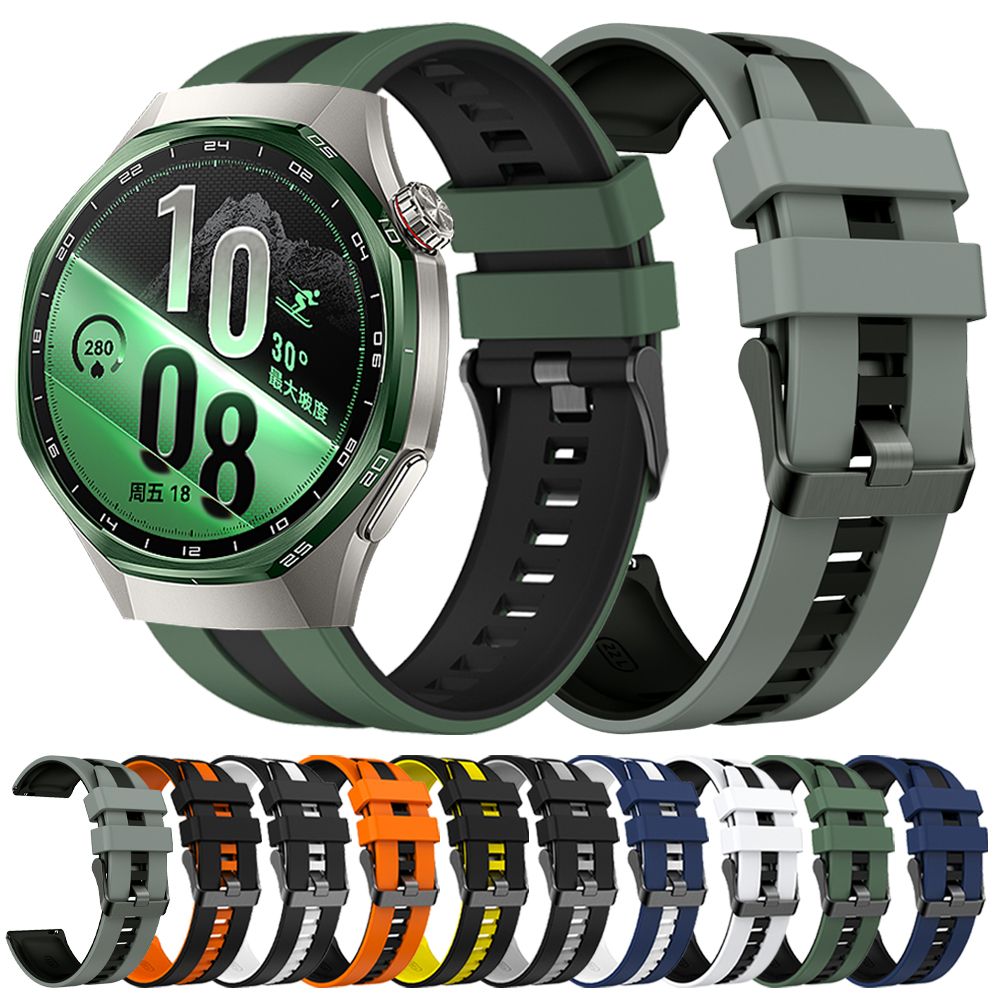 Curea silicon 22 mm pentru Huawei Watch GT 3 / GT 2 si Xiaomi Watch S1, portocaliu, Bermek
