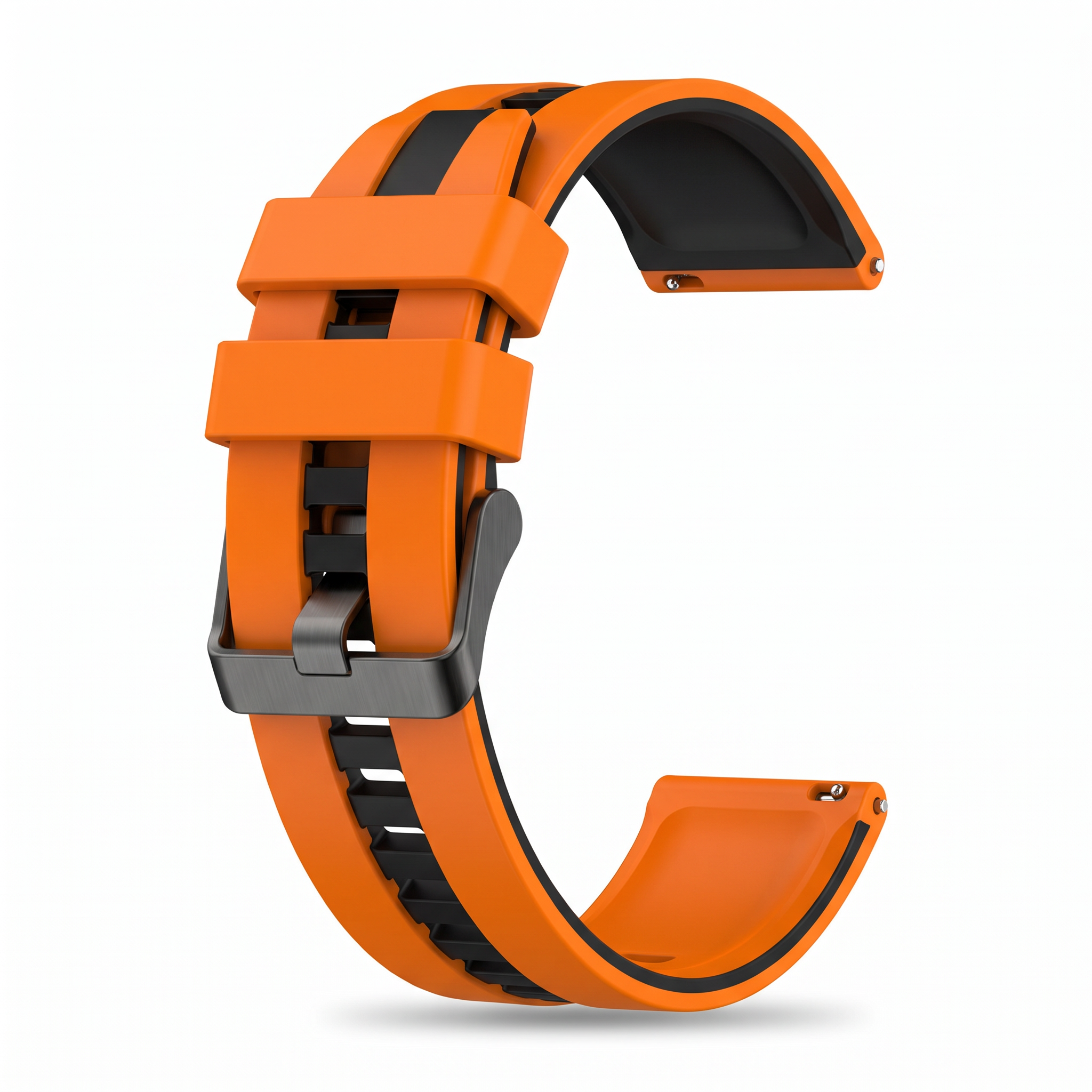 Curea silicon 22 mm pentru Huawei Watch GT 3 / GT 2 si Xiaomi Watch S1, portocaliu, Bermek 2