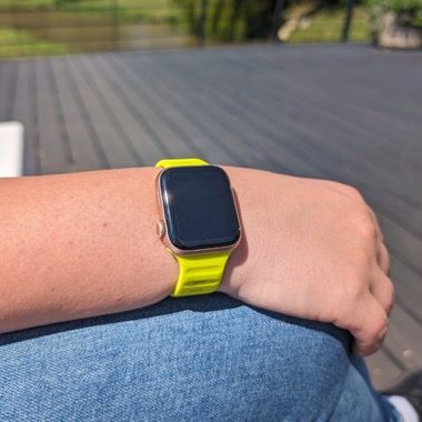 Curea silicon Bermek pentru Apple Watch 38/40/41 mm, quick release, verde lime 4