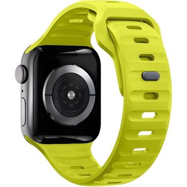 Curea silicon Bermek pentru Apple Watch 38/40/41 mm, quick release, verde lime 6