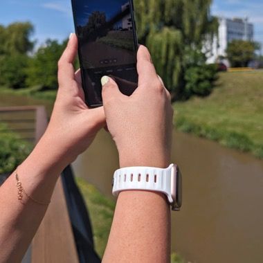 Curea silicon Bermek pentru Apple Watch 38/40/41 mm, quick release, alb 3