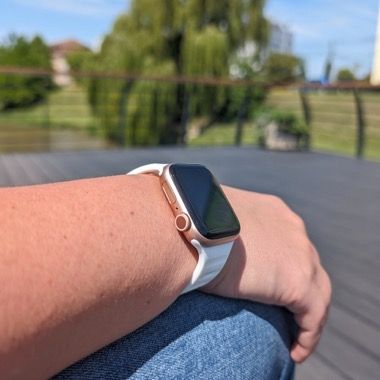 Curea silicon Bermek pentru Apple Watch 38/40/41 mm, quick release, alb 5