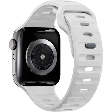 Curea silicon Bermek pentru Apple Watch 38/40/41 mm, quick release, alb 7
