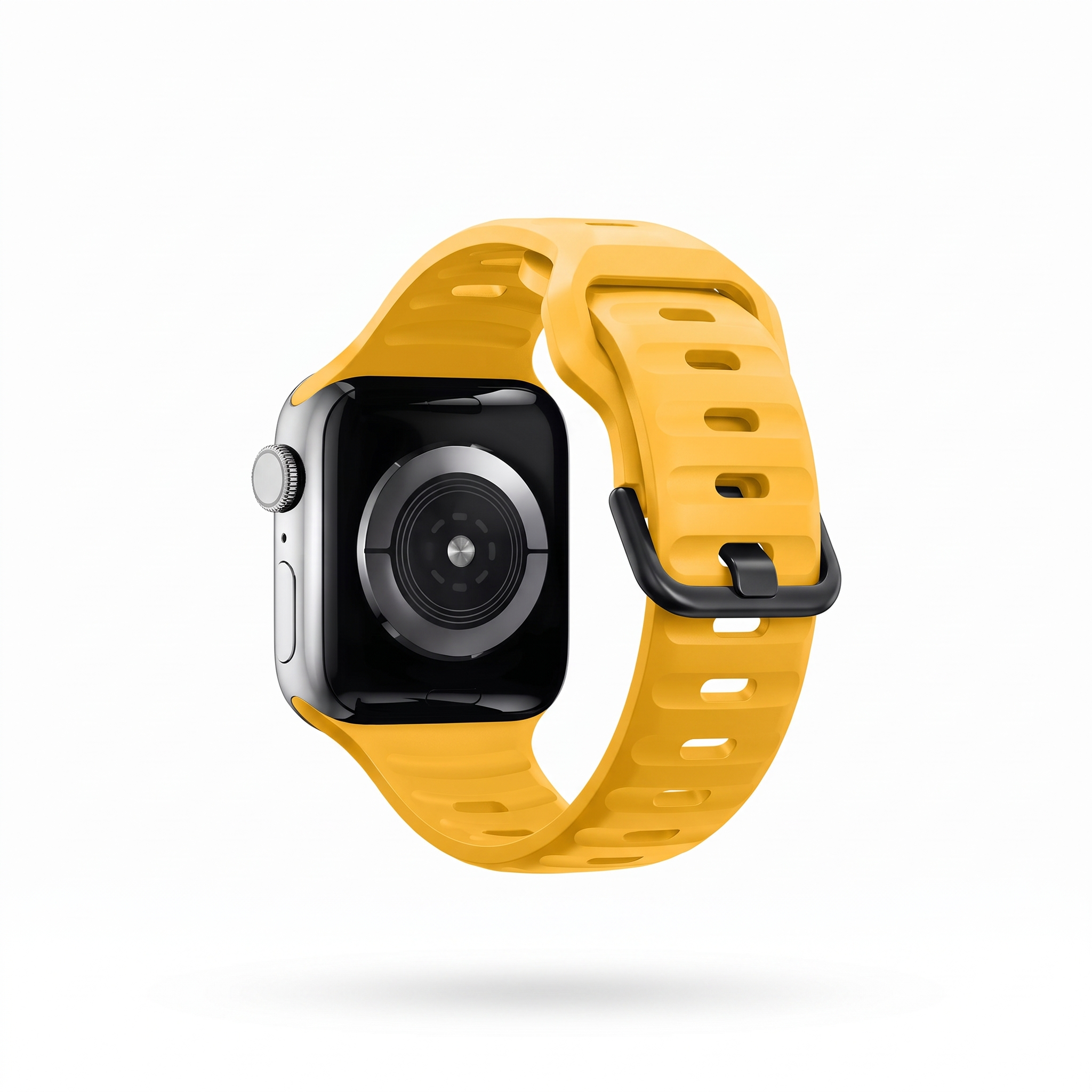 Curea silicon Bermek pentru Apple Watch 38/40/41 mm, quick release, galben 8