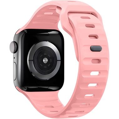Curea silicon Bermek pentru Apple Watch 38/40/41 mm, quick release, roz 7