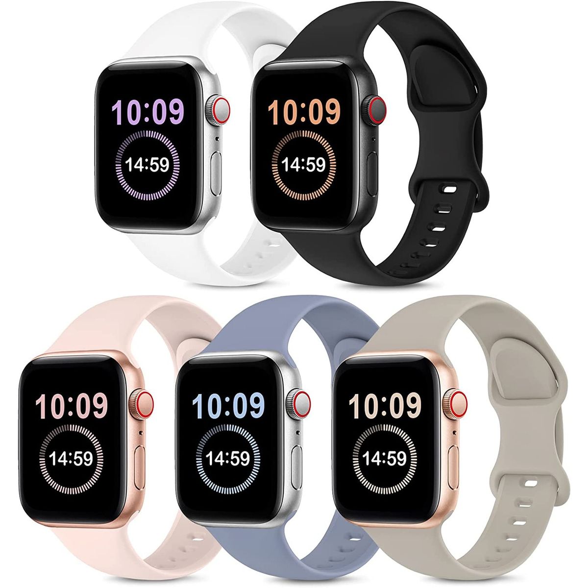 Curea silicon cu carcasa transparenta pentru Apple Watch 4/5/6/SE 44 mm, negru