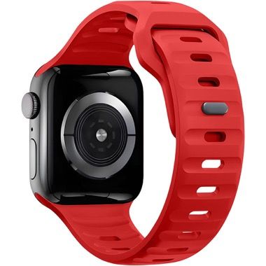 Curea silicon pentru Apple Watch 38 / 40 / 41 mm, seriile 3-9 si SE, rosu, Bermek 6