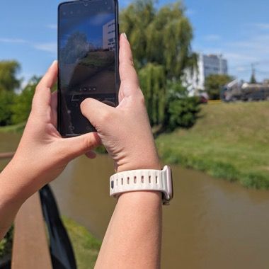 Curea silicon pentru Apple Watch 38 / 40 / 41 mm, seriile 3-9 si SE, starlight, Bermek 5