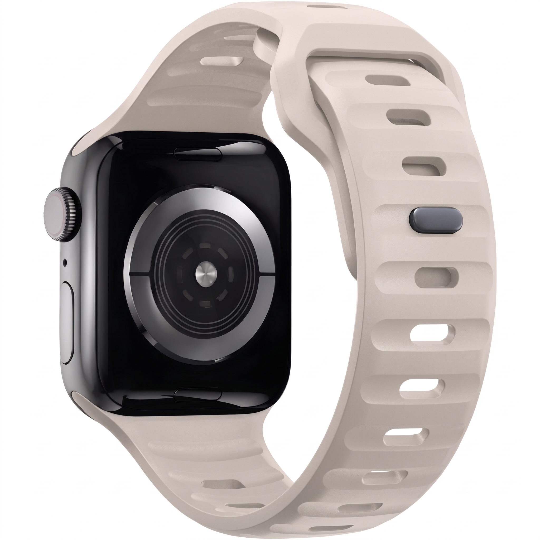 Curea silicon pentru Apple Watch 38 / 40 / 41 mm, seriile 3-9 si SE, starlight, Bermek 8