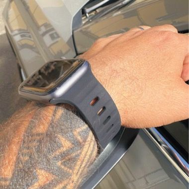 Curea silicon pentru Apple Watch 42 / 44 / 45 / 49 mm, seriile 3-9, SE si Ultra, negru, Bermek 2