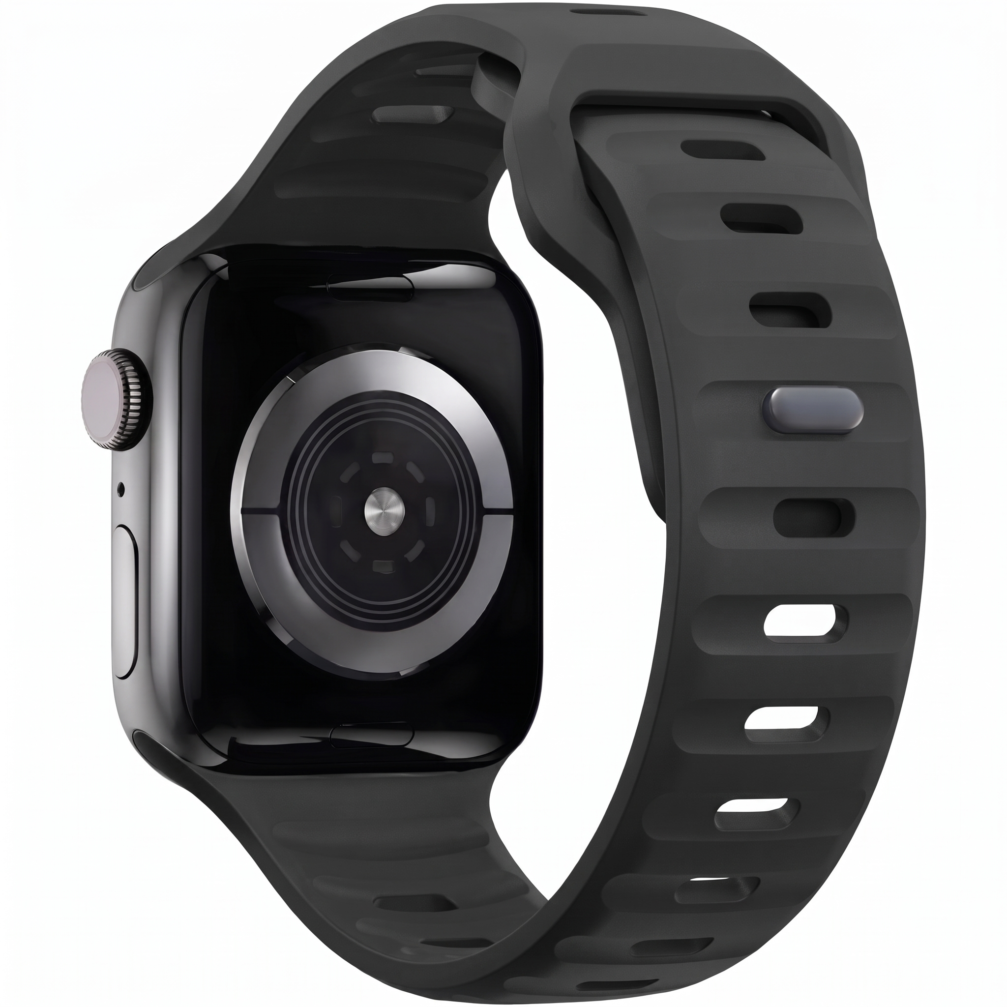 Curea silicon pentru Apple Watch 42 / 44 / 45 / 49 mm, seriile 3-9, SE si Ultra, negru, Bermek 9