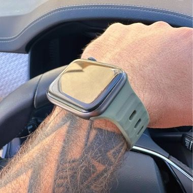Curea silicon pentru Apple Watch 42 / 44 / 45 / 49 mm, seriile 3-9, SE si Ultra, verde, Bermek 4