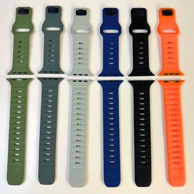 Curea silicon pentru Apple Watch 42 / 44 / 45 / 49 mm, seriile 3-9, SE si Ultra, verde, Bermek 7