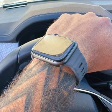 Curea silicon pentru Apple Watch 42 / 44 / 45 / 49 mm, seriile 3-9, SE si Ultra, gri inchis, Bermek 4