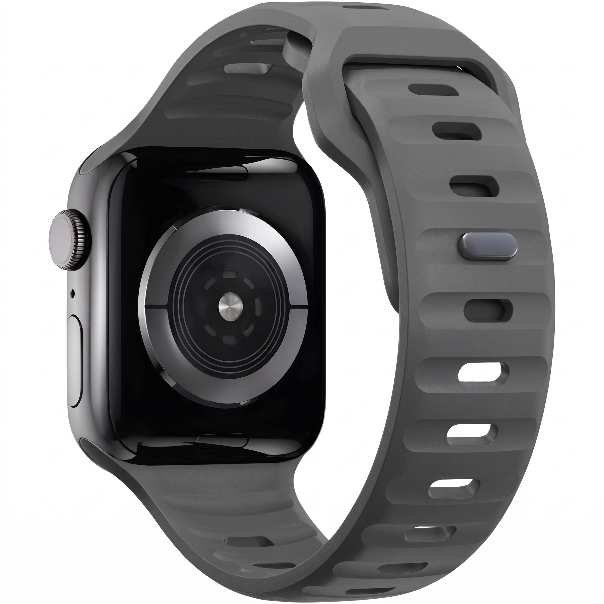 Curea silicon pentru Apple Watch 42 / 44 / 45 / 49 mm, seriile 3-9, SE si Ultra, gri inchis, Bermek 9