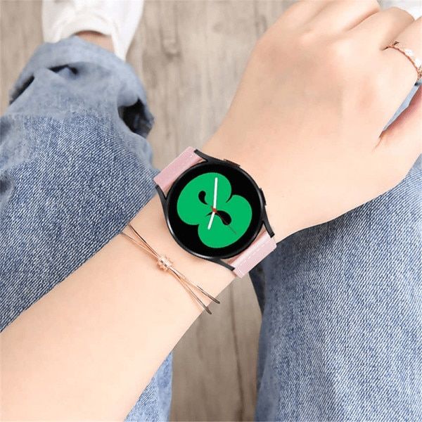 Curea universala 20 mm din piele pentru Galaxy Watch 6, 5 si 4, portocaliu 2