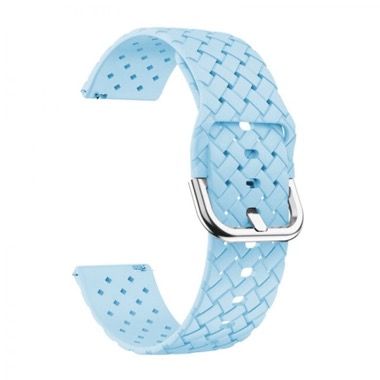 Curea universala 20 mm din silicon impletit pentru Amazfit GTS 2 Mini, albastru deschis