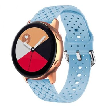 Curea universala 20 mm din silicon impletit pentru Amazfit GTS 2 Mini, albastru deschis 2