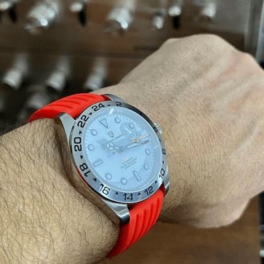 Curea universala 20 mm din silicon pentru Galaxy Watch 6, 5 si 4, rosu 2