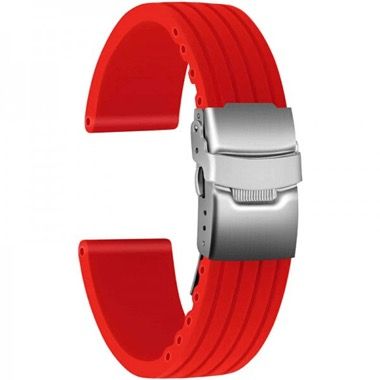 Curea universala 20 mm din silicon pentru Galaxy Watch 6, 5 si 4, rosu 7