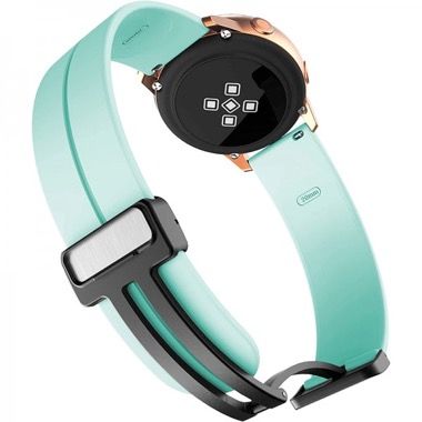 Curea universala 20 mm din silicon pentru Galaxy Watch 6, 5 si 4, verde deschis 4