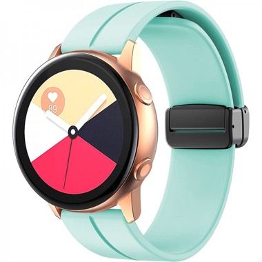 Curea universala 20 mm din silicon pentru Galaxy Watch 6, 5 si 4, verde deschis 6