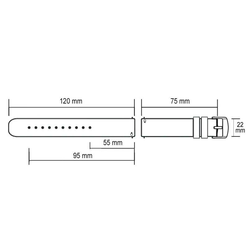 Curea universala 22 mm din piele naturala pentru Huawei Watch GT / GT2 si Samsung Galaxy Watch, negru 2