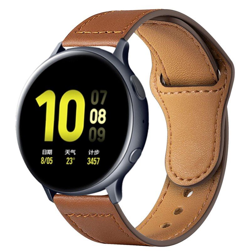 Curea universala 22 mm din piele pentru Galaxy Watch 3, Huawei Watch GT si Xiaomi Mi Watch, albastru 5