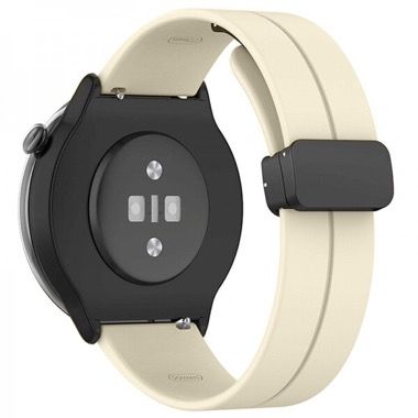 Curea universala 22 mm din silicon pentru Galaxy Watch 3 si Huawei Watch GT, bej 4