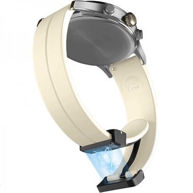 Curea universala 22 mm din silicon pentru Galaxy Watch 3 si Huawei Watch GT, bej 5