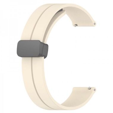 Curea universala 22 mm din silicon pentru Galaxy Watch 3 si Huawei Watch GT, bej 6