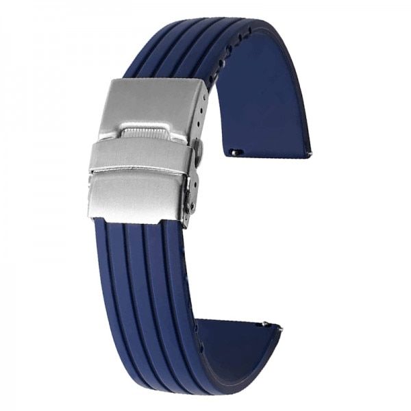 Curea universala 22 mm din silicon pentru Galaxy Watch 3 si Huawei Watch GT, albastru camuflaj