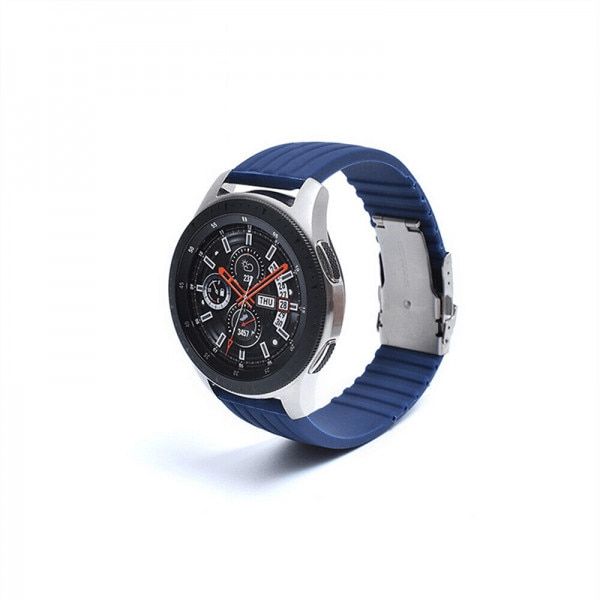 Curea universala 22 mm din silicon pentru Galaxy Watch 3 si Huawei Watch GT, albastru camuflaj 5