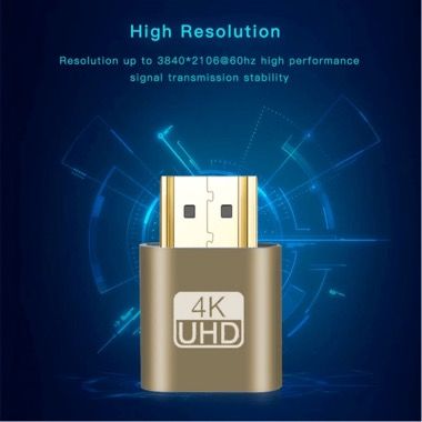 Emulator HDMI dummy 4K DDC EDID pentru pornire GPU fara monitor, minat, auriu 5