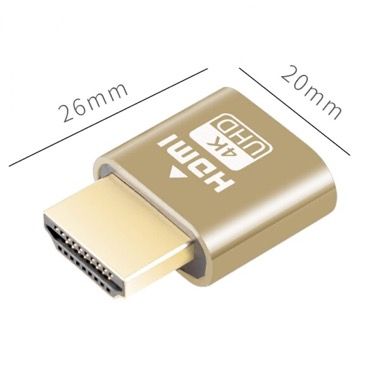 Emulator HDMI dummy 4K DDC EDID pentru pornire GPU fara monitor, minat, auriu 6