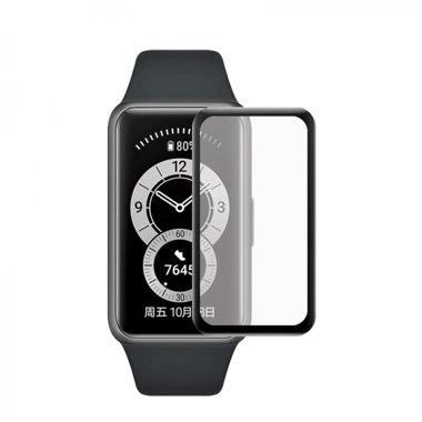 Folie de protectie fullsize 3D pentru Huawei Band 6 si Honor Band 6, curbata, neagra 1