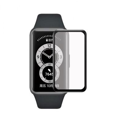 Folie de protectie fullsize 3D pentru Huawei Band 6 si Honor Band 6, curbata, neagra 2