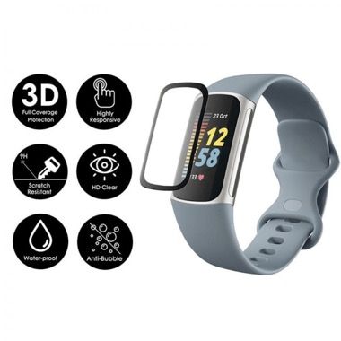 Folie de protectie fullsize pentru Fitbit Charge 6, rezistenta la socuri, neagra 2