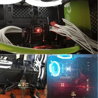 Hub splitter SATA la 8 ventilatoare 3 sau 4 pini, cu 3 viteze si LED, negru 2