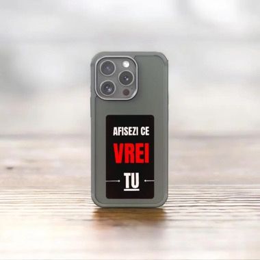 Husa Bermek iPhone 15 Pro Max cu ecran E-Ink NFC, silicon si folie sticla, negru 8