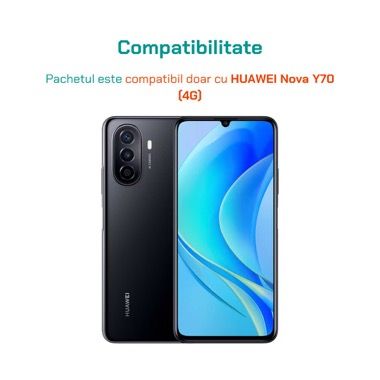Husa Huawei Nova Y70 antisoc cu folie sticla si folie privacy, Bermek 5