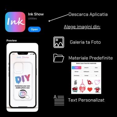 Husa iPhone 15 Pro Bermek NFC cu ecran E-Ink, silicon si folie de sticla, negru 4