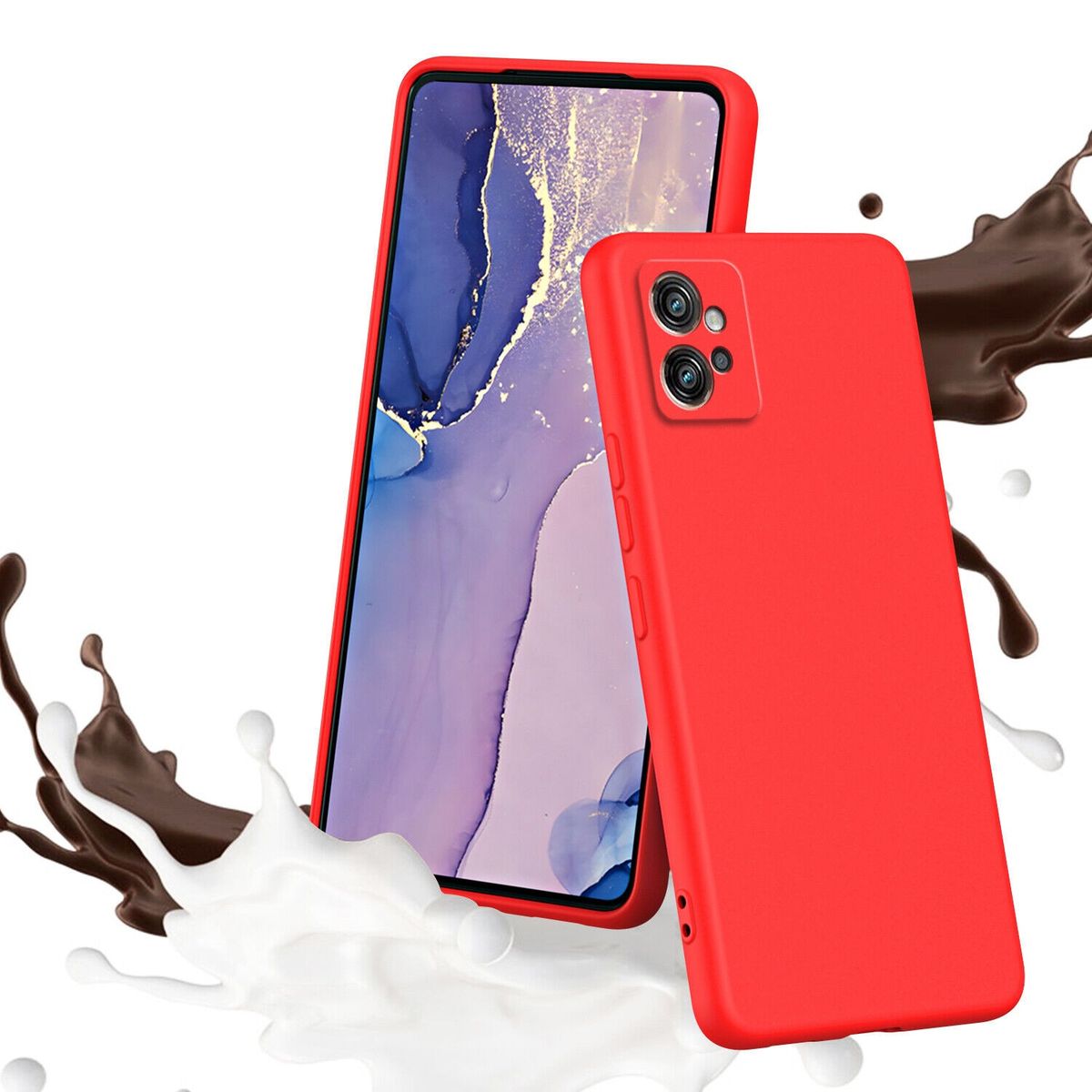 Husa Motorola G32 antisoc Bermek cu 2 folii de protectie, visiniu 1