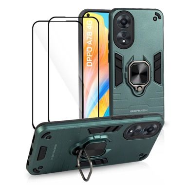 Husa Oppo A78 4G antisoc Bermek cu 2 folii de protectie, verde 7