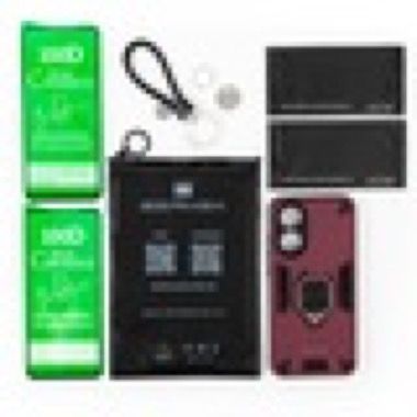 Husa Oppo A78 4G antisoc Bermek cu 2 folii de protectie, visiniu 7