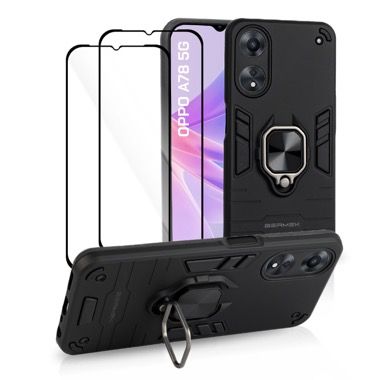 Husa Oppo A78 5G antisoc neagra cu 2 folii de protectie, Bermek 7