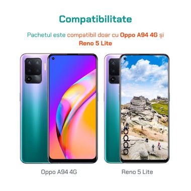 Husa Oppo A94 4G si Reno 5 Lite antisoc cu folie sticla si folie privacy, Bermek 5