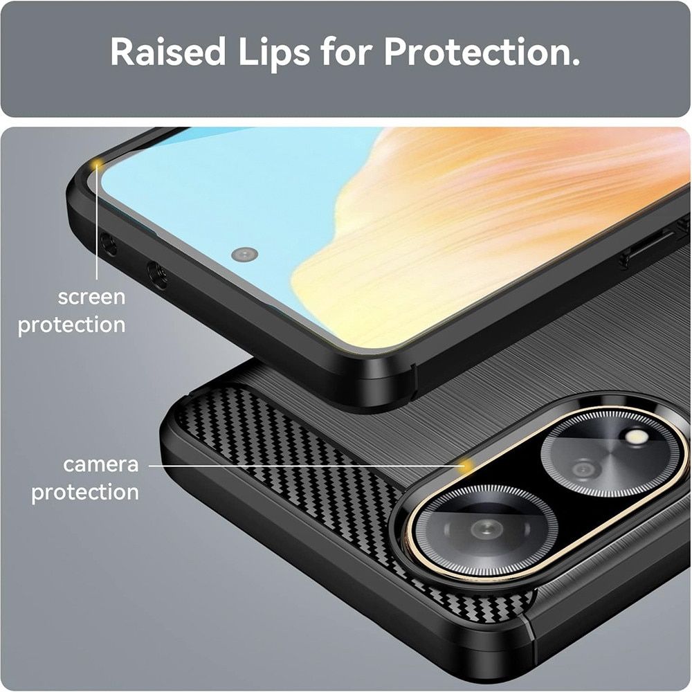 Husa Oppo A98 5G antisoc transparenta cu folie sticla si folie privacy, TPU 4