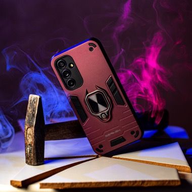 Husa Samsung Galaxy A13 4G antisoc Bermek cu 2 folii de protectie, visiniu 2