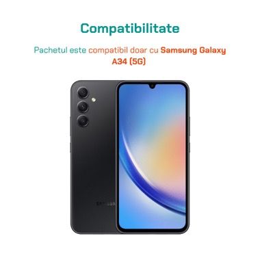 Husa Samsung Galaxy A34 5G antisoc cu folie sticla si folie privacy, Bermek 5